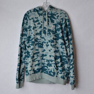 Under Armour UA Rival Fleece Camo Hoodie Pullover Mens XL Teal Blue Green